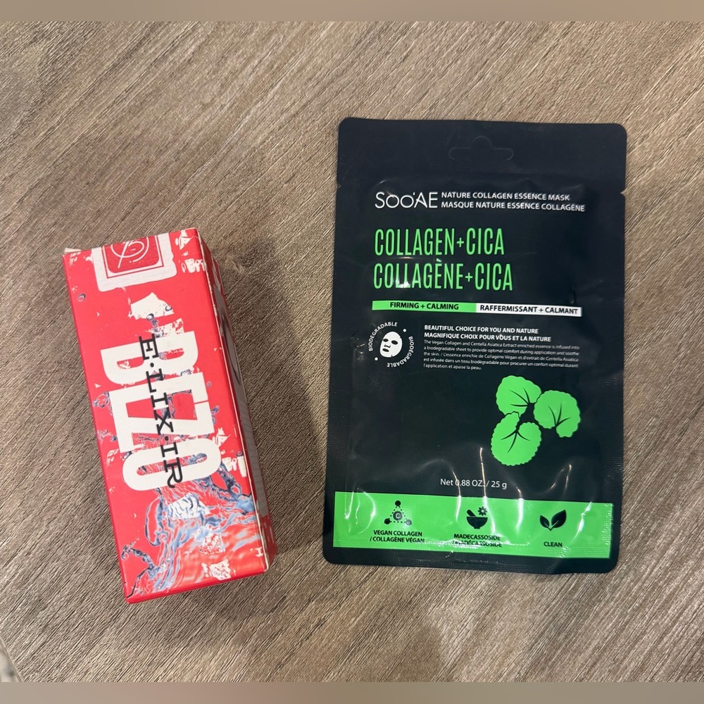 Soo'AE‎ Collagen Cica Mask and Bezo Elixir Serum Bundle